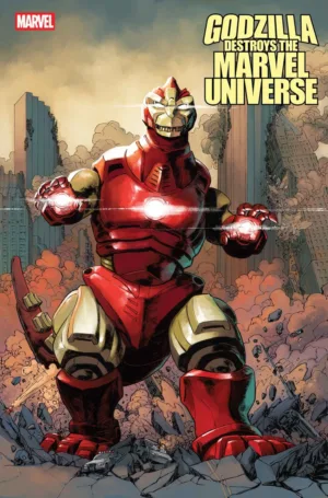 Godzilla Destroys the Marvel Universe #3 Dave Wachter Marvelized Iron Man-Zilla Variant - Ash Avenue Comics