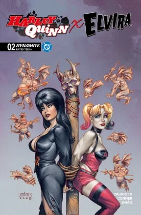 Harley Quinn x Elvira #2 Cover C Joseph Michael Linsner Variant - Ash Avenue Comics