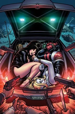 Harley Quinn x Elvira #2 Cover H Chad Hardin Foil Virgin Variant - Ash Avenue Comics