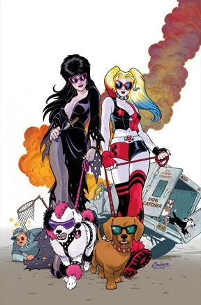 Harley Quinn x Elvira #2 Cover J Amanda Conner Dogs Ltd Virgin Variant - Ash Avenue Comics