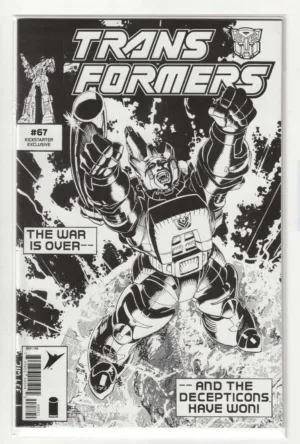 Transformers #67 Kickstarter Exclusive Jim Lee Black and White Variant - Ash Avenue Comics