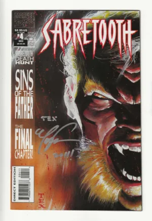 Sabretooth #4 (Vol. 1, Dec 1993) | Signed by Mark Texeira - Ash Avenue Comics