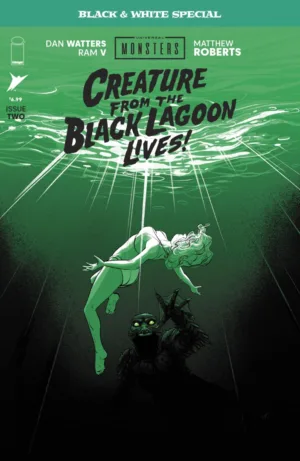Universal Monsters: Creature from the Black Lagoon Lives—Black & White Special #2 (Of 2) Cover A Matthew Roberts - Ash Avenue Comics