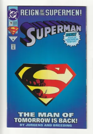 Superman #78 Dan Jurgens Collector's Die-Cut Variant (Vol. 2, Jun 1993) - Ash Avenue Comics
