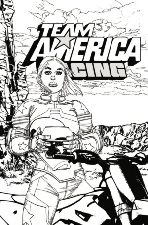 Team America Racing Full Throttle Edition #1 (One Shot) Cover E Howard Chaykin B&W Variant - Ash Avenue Comics