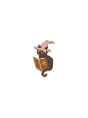 Witchy Cat Enamel Pin - Ash Avenue Comics