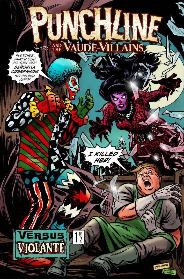Punchline and the Vaude-Villains Vs. Violante #1 (Of 2) Cover B Nik Poliwko Variant - Ash Avenue Comics