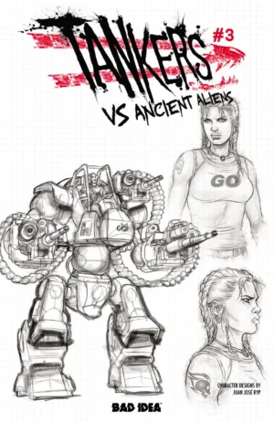 Tankers Vs. Ancient Aliens # 3 (Of 4) Cover C Juan Jose Ryp Design Variant - Ash Avenue Comics