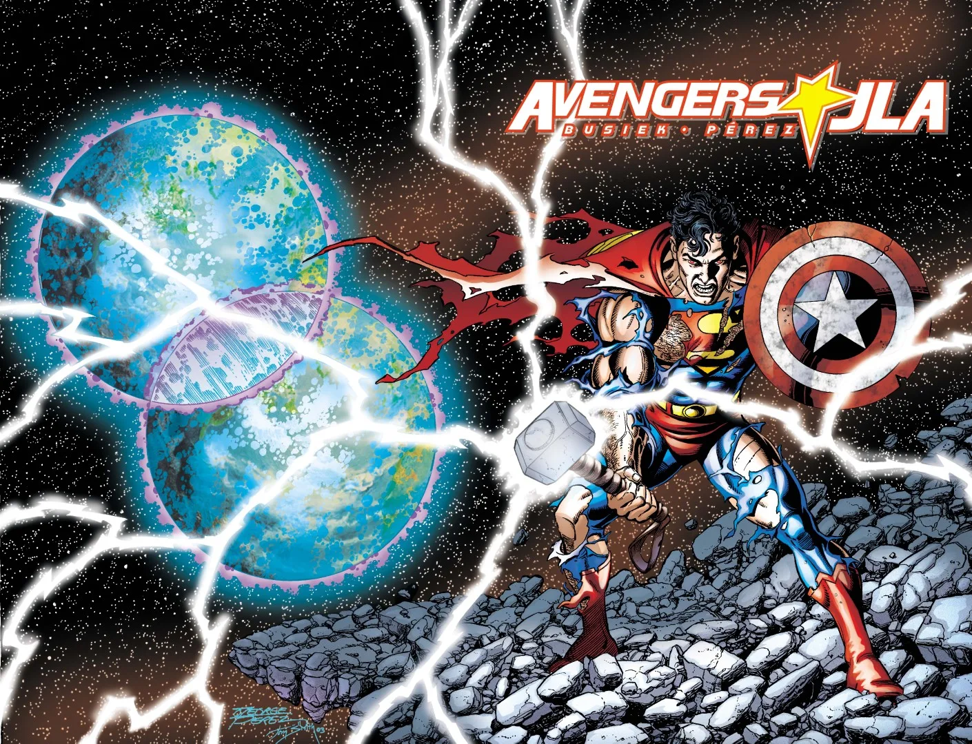 Avengers/JLA #4 Facsimile Edition Cover A George Perez Wraparound - Ash Avenue Comics