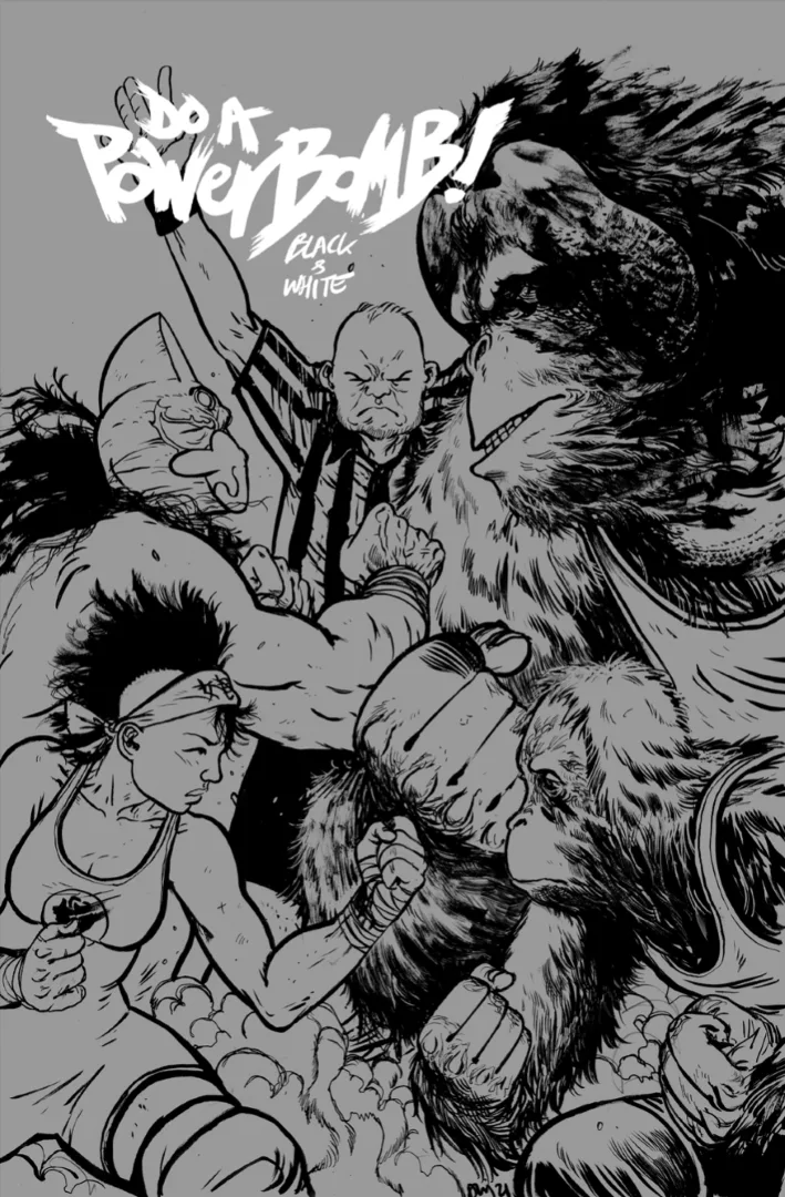 Do a Powerbomb: Black and White #2 (Of 3) Cover B Daniel Warren Johnson Orangutan Variant - Ash Avenue Comics