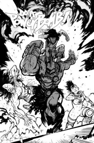 Do a Powerbomb: Black and White #2 (Of 3) Cover C Daniel Warren Johnson Action Variant - Ash Avenue Comics