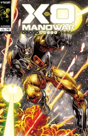 X-O Manowar Black, White & Gold #1 Variant B (Quesada Black, White & Gold Variant) - Ash Avenue Comics